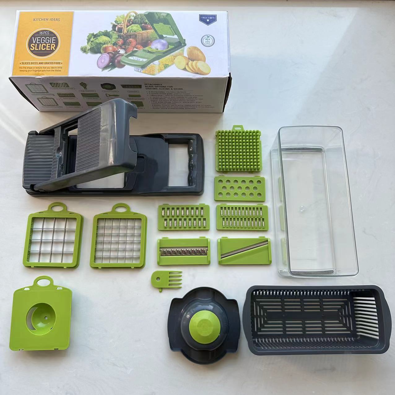 Kitchen Multi-Function Dicer – 9-in-1 Veggie Master