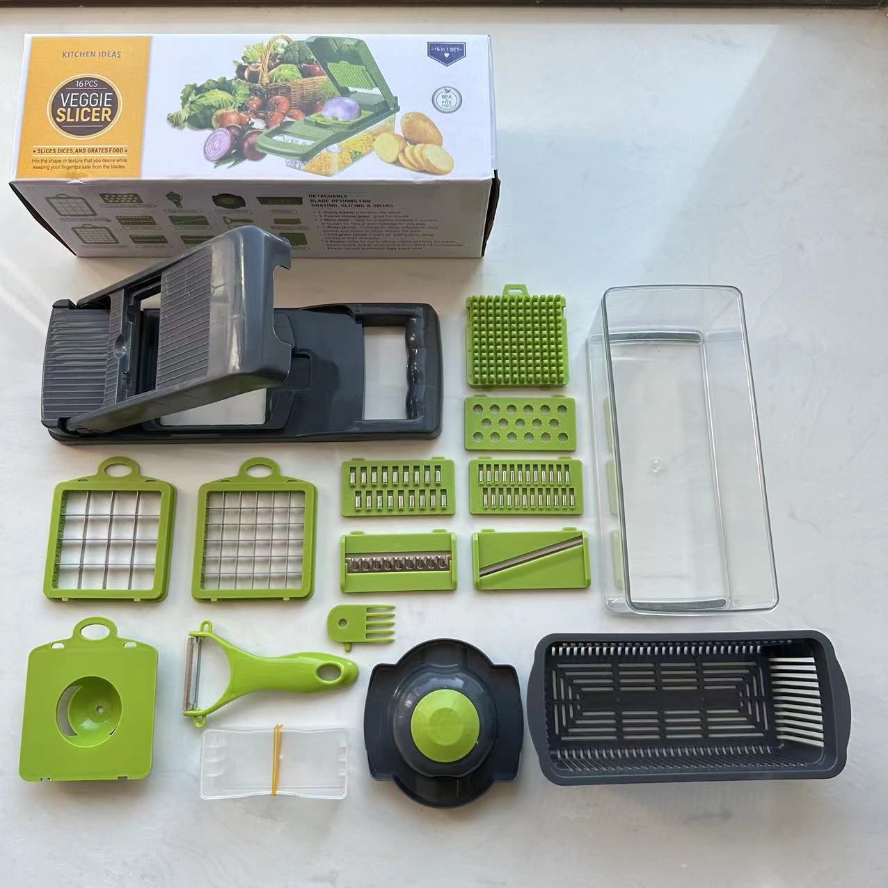 Kitchen Multi-Function Dicer – 9-in-1 Veggie Master