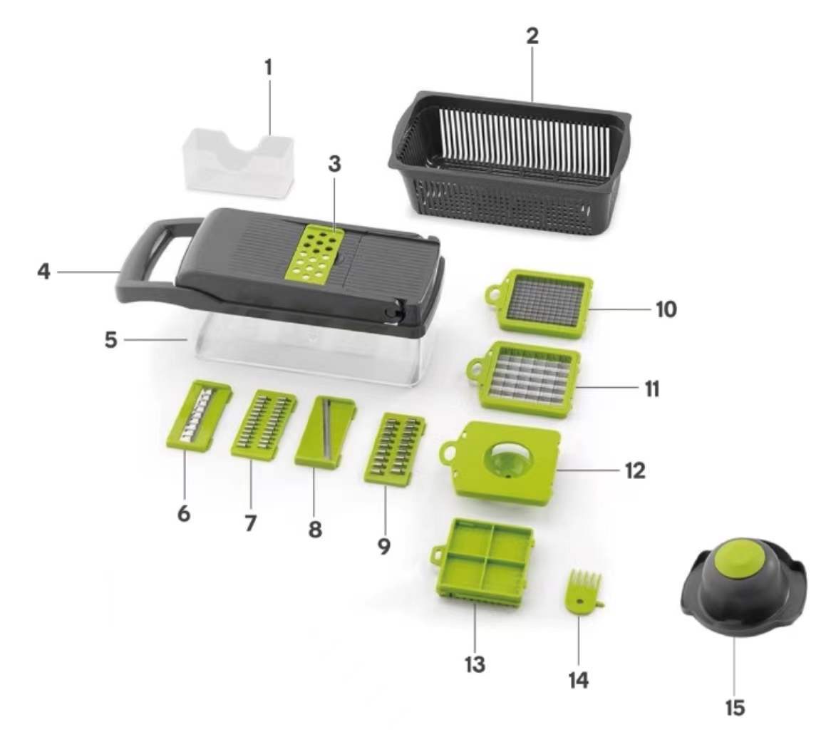 Kitchen Multi-Function Dicer – 9-in-1 Veggie Master