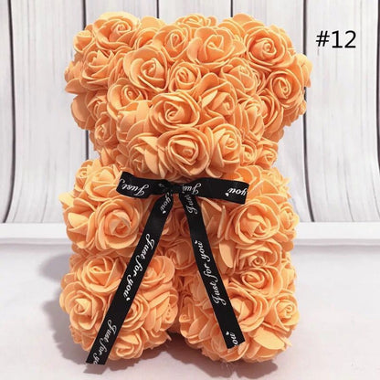 Artificial Rose Flower Bear