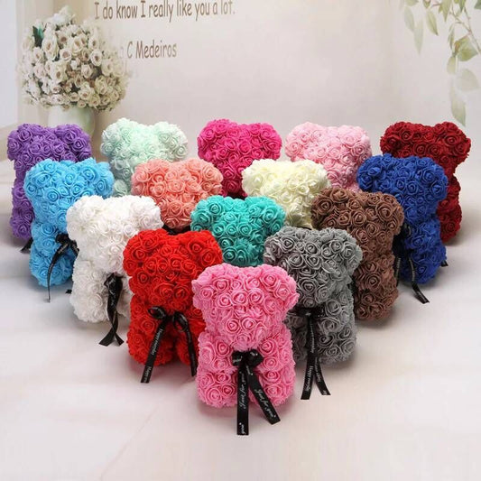 Artificial Rose Flower Bear