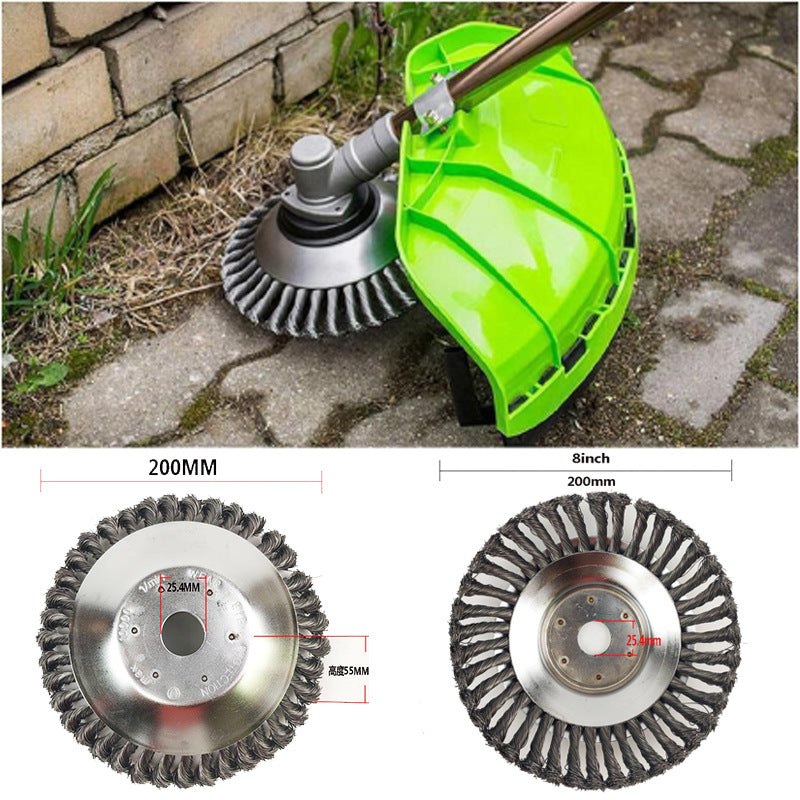 Lawn mower with 6-inch steel wire grass head accessories