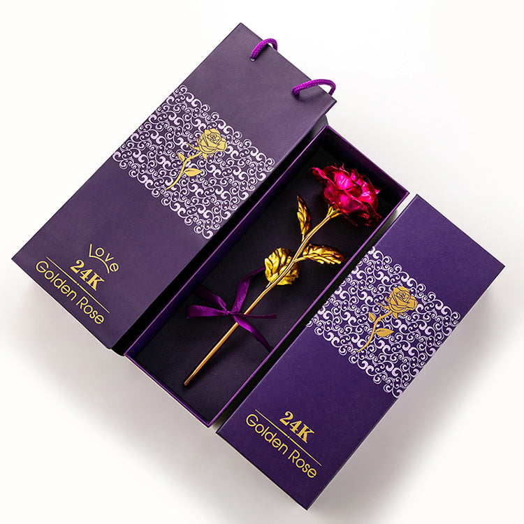 Gold Foil Rose Gift Box