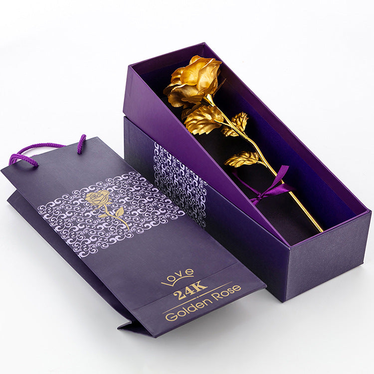 Gold Foil Rose Gift Box