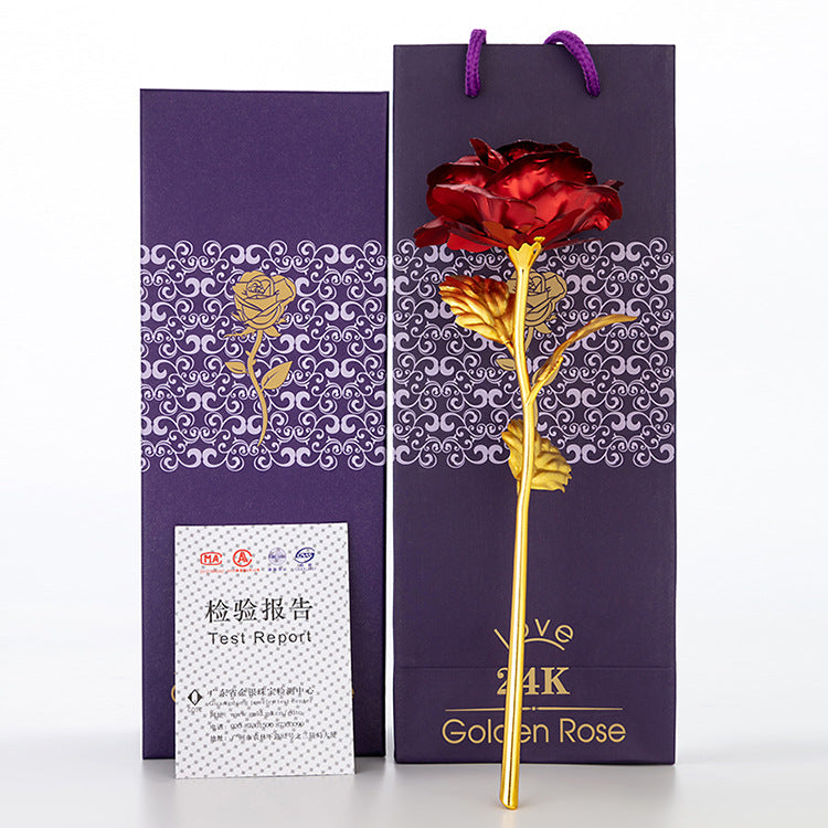 Gold Foil Rose Gift Box