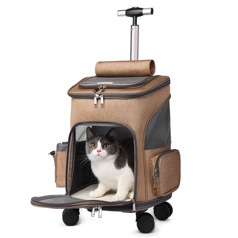 New folding trolley pet backpack