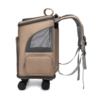 New folding trolley pet backpack