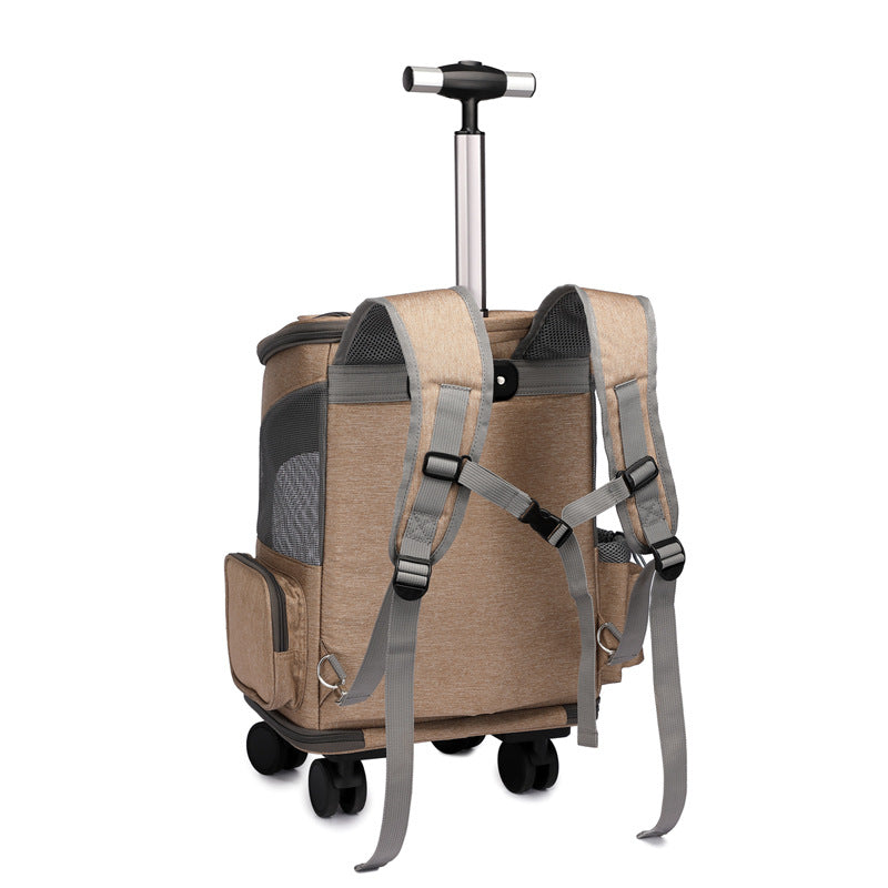 New folding trolley pet backpack