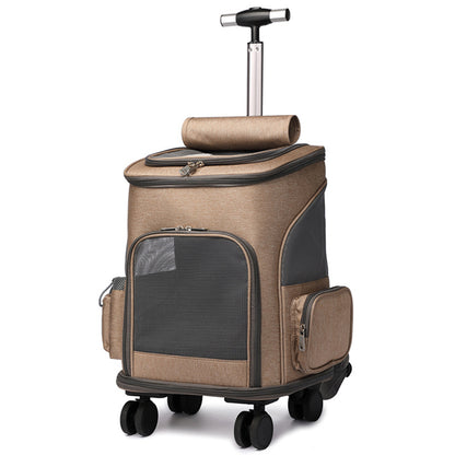 New folding trolley pet backpack