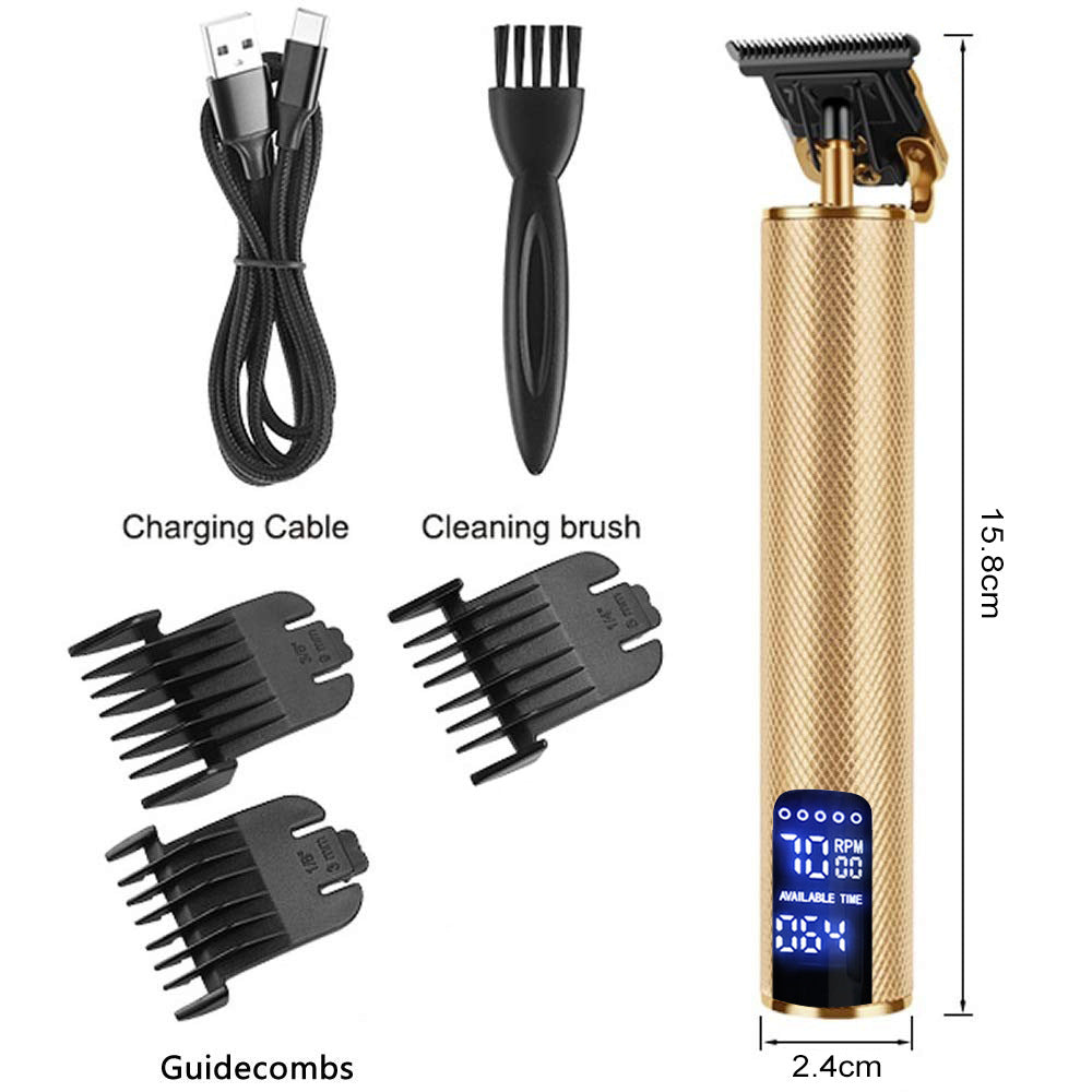 Electric hair clipper LCD carving knife USB charging