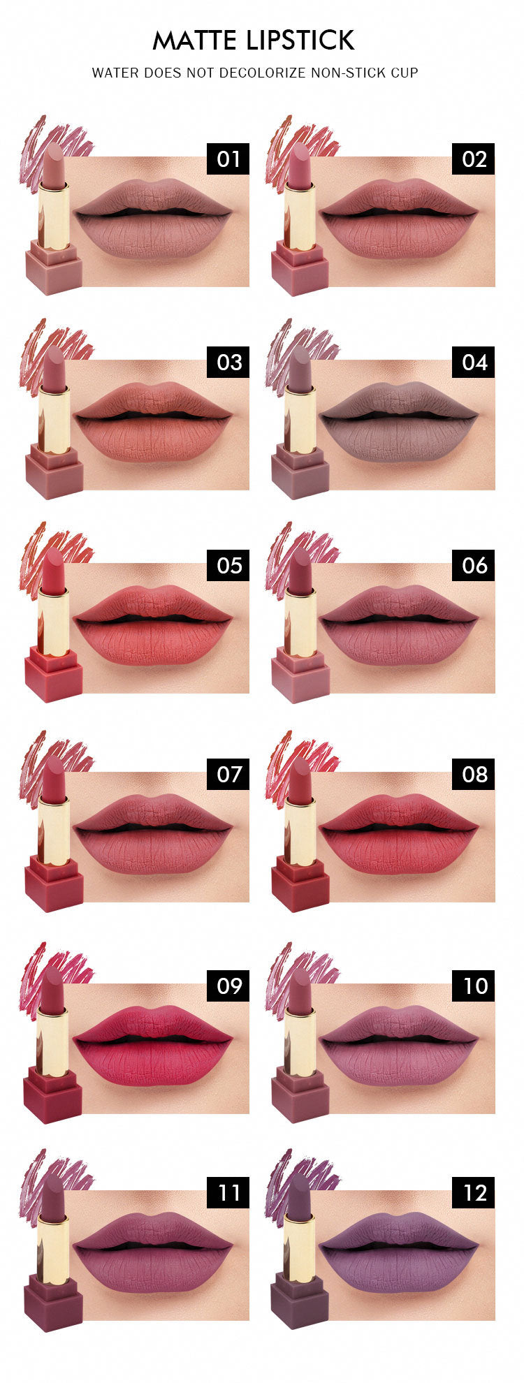 New set of 12 color lipstick