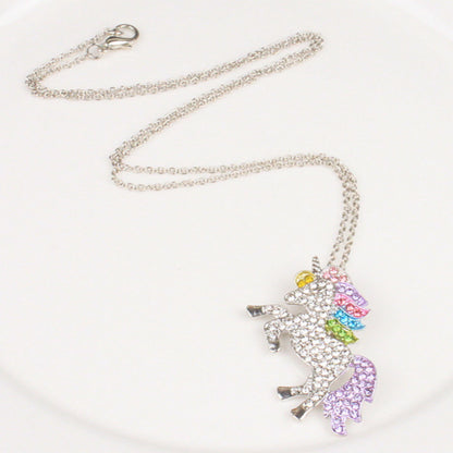 Unicorn necklace Color pony pendant