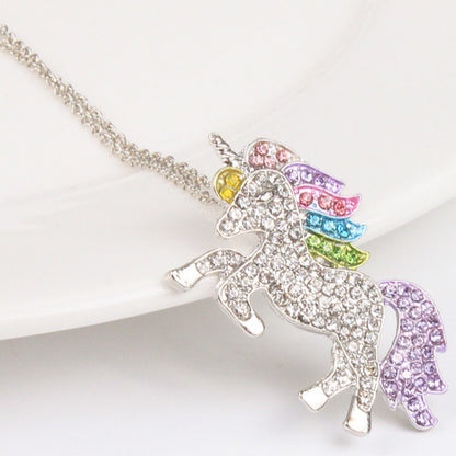 Unicorn necklace Color pony pendant