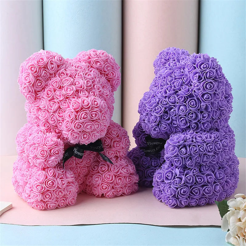 Artificial Rose Flower Bear