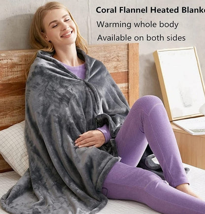 Popular cross-border usb electric blanket flannel smart electric shawl office lunch break heating blanket lunch break cold protection