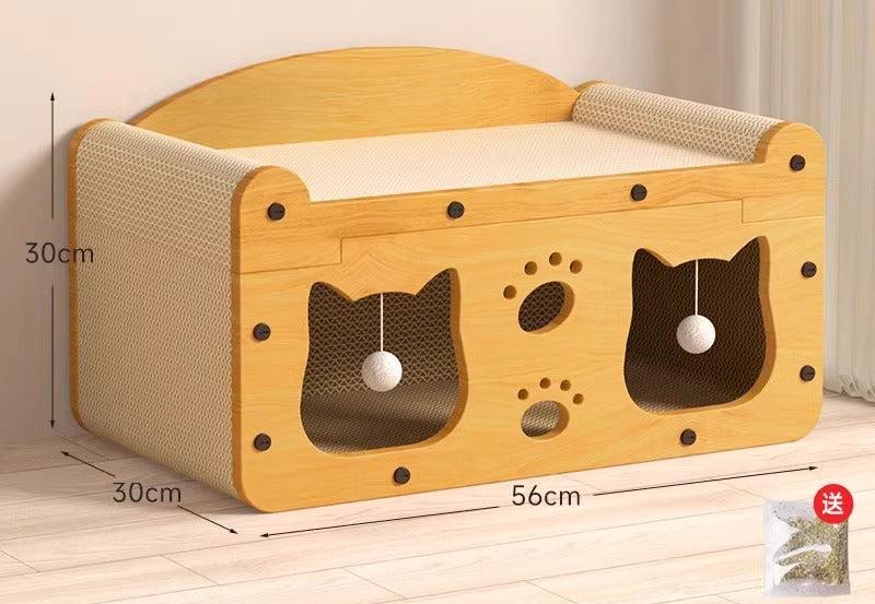 Cat scratching board cat bed