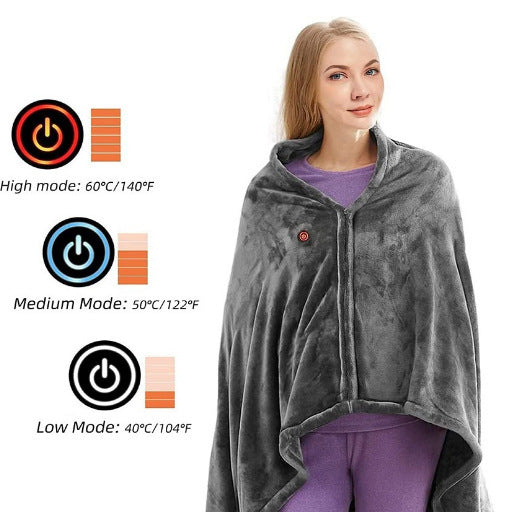 Popular cross-border usb electric blanket flannel smart electric shawl office lunch break heating blanket lunch break cold protection