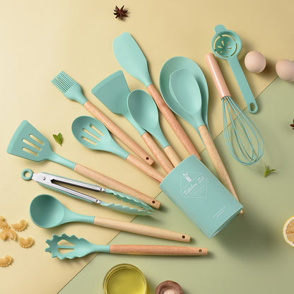 14-piece set silicone kitchen utensils