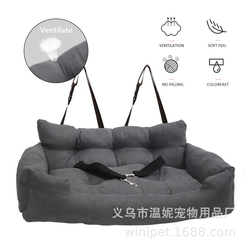 Special car cushion for large dogs, pet car rear double-seat nest, dual-purpose dog house car-mounted